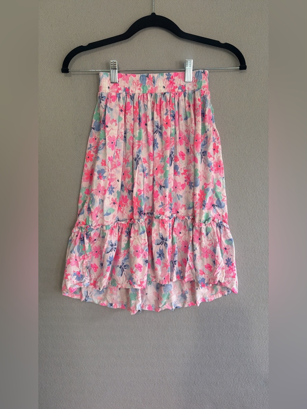 OshKosh Floral Skirt Tiered s5 Girls Elastic Waist